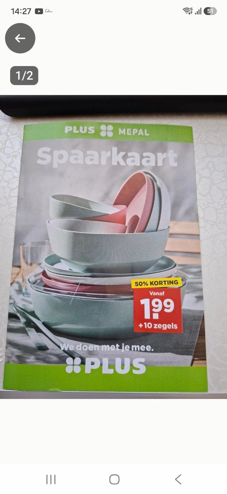 4 x Volle spaarkaart Plus Mepal, Plus, Ophalen