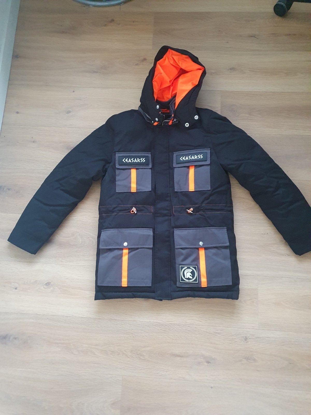 Ceasarss Zwarte Winterjas Maat L (valt als M), Maat 48/50 (M), Zwart, Ophalen of Verzenden, Zo goed als nieuw