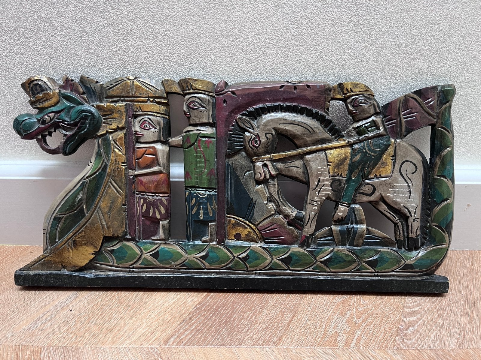 Wandpaneel houtsnijwerk Indonesisch/Balinees, Ophalen of Verzenden