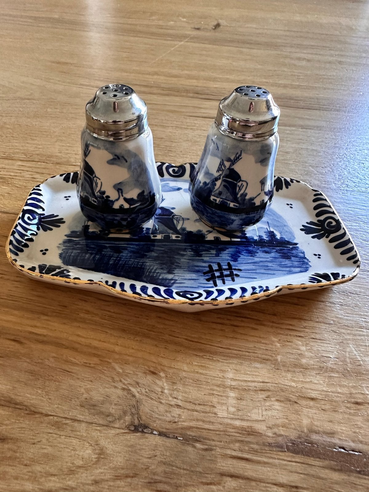 Delftsblauw Peper- en Zoutstel met Dienblad - Vlaardingen, Ophalen of Verzenden