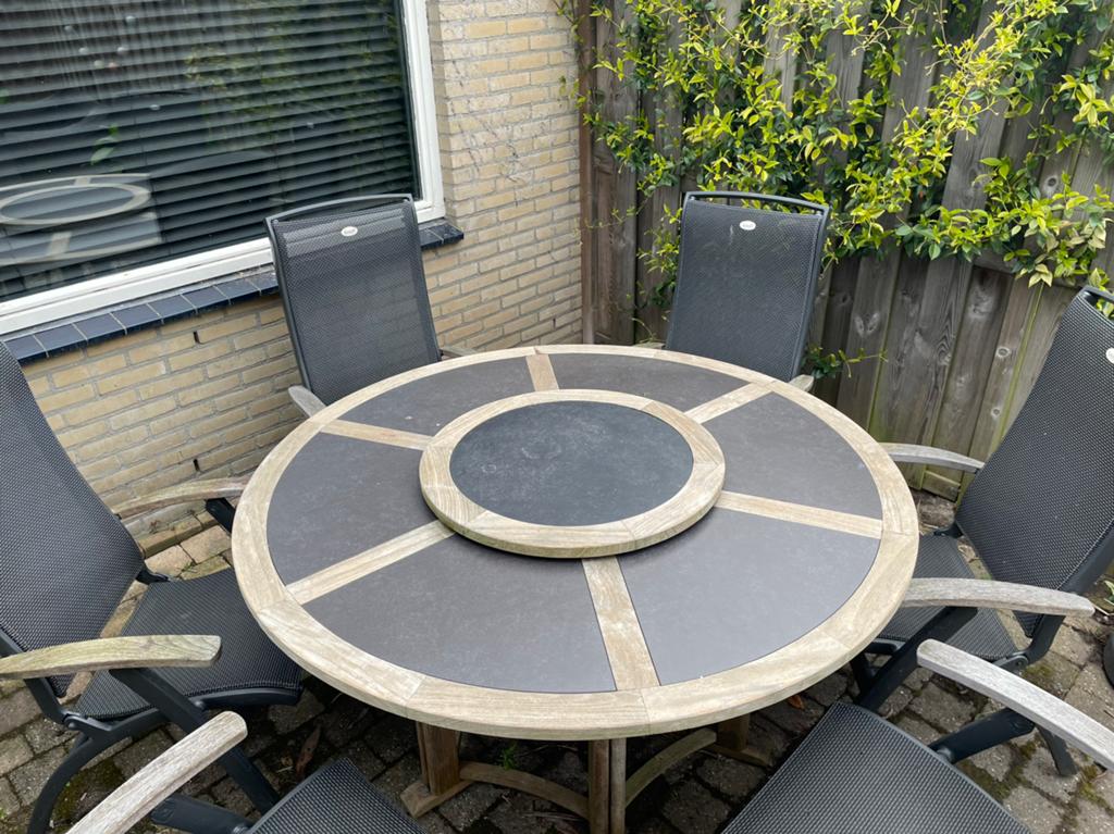 Tuintafel, Tuin en Terras, Tuinsets en Loungesets, Ophalen, Eettafel, 6 zitplaatsen, Zo goed als nieuw