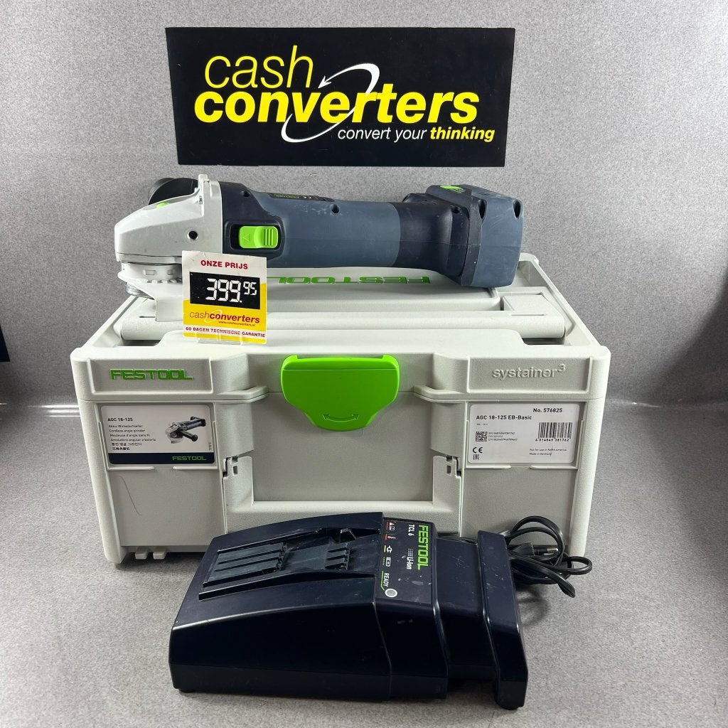 Festool Haakse slijper Accu | AGC 18-125 | koffer | 410383, Doe-het-zelf en Verbouw, Gereedschap | Slijpmachines, Gebruikt, Haakse handslijpmachine