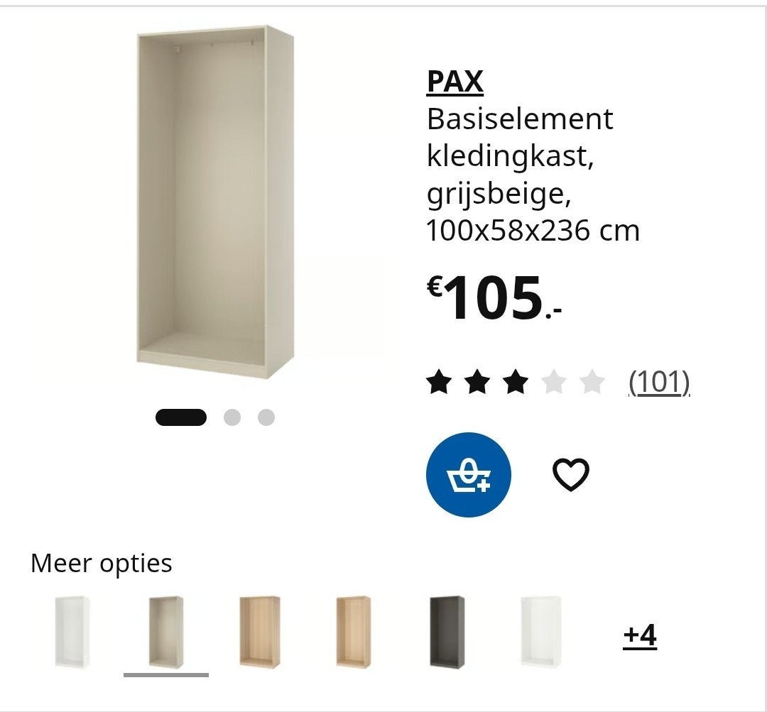 NIEUWE Pax kast, Ophalen, 200 cm of meer, Nieuw, 50 tot 100 cm