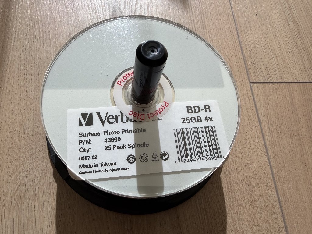 25x Verbatim BD-R Blu-ray 25GB 4x printable – ongebruikt, Op spindel, Nieuw, Ophalen of Verzenden, Blu-ray