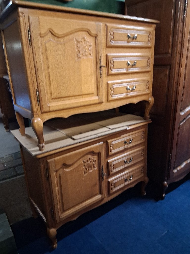 Barok eiken linnenkast kleerkast meidenkast queen anne stijl, Ophalen of Verzenden