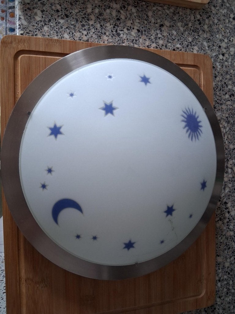 plafonnière blauw met zon maan en sterren, Huis en Inrichting, Lampen | Plafondlampen, Blauw, Plafondlamp, E27 (groot), Ophalen of Verzenden