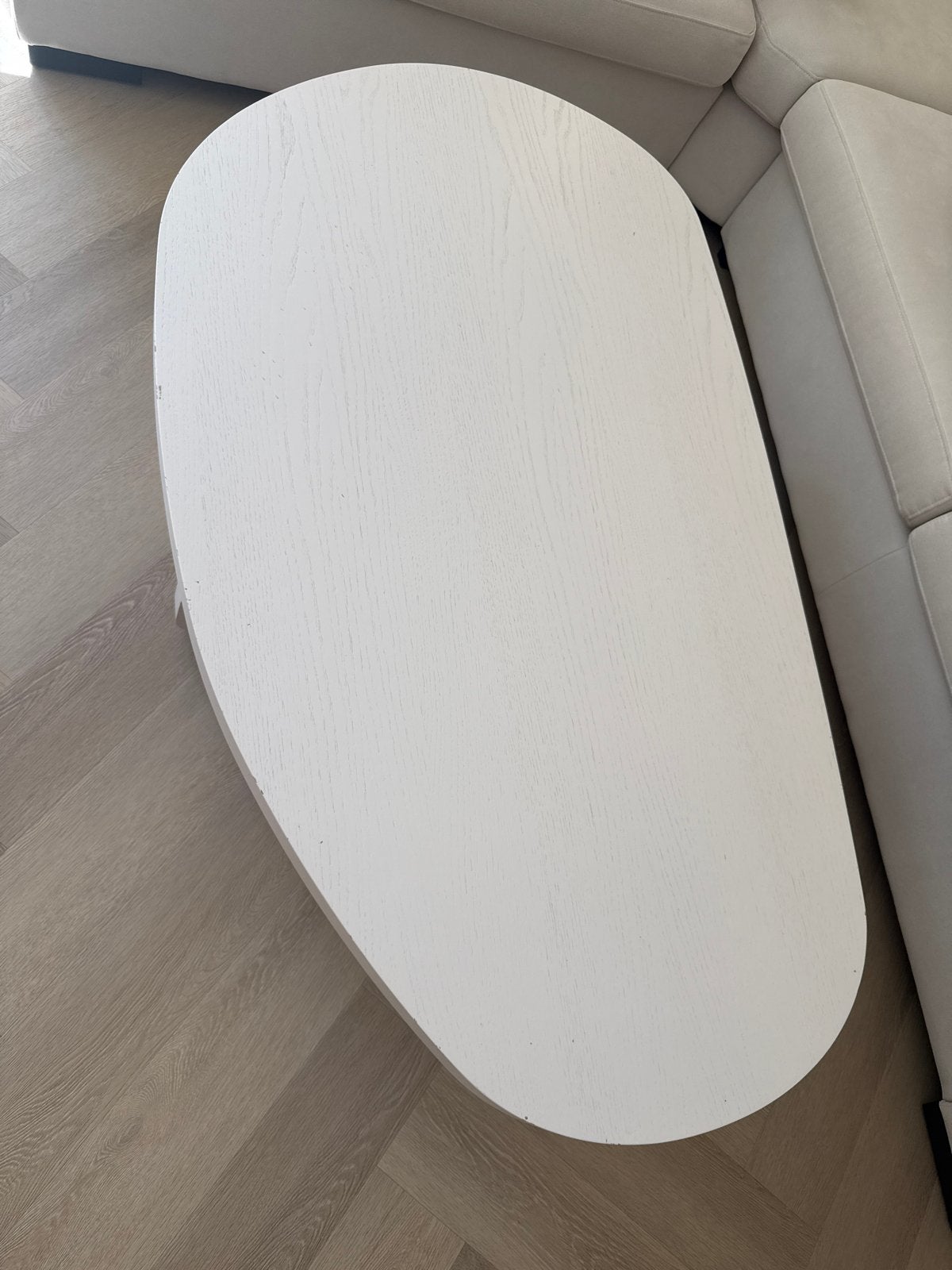 PUUUR organisch witte salontafel - Gebruikt, 50 – 75, Gebruikt, 100 tot 150 cm, Ovaal