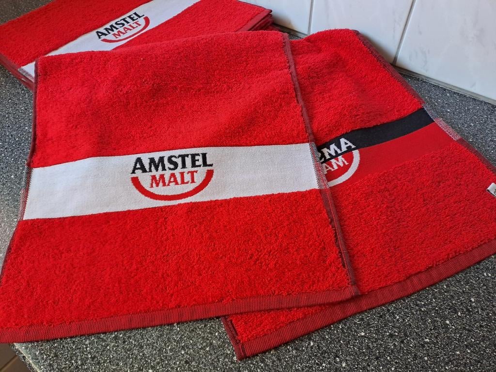 3 x handdoek amstel malt. Afm 135 cm x 36 cm., Verzamelen, Biermerken, Ophalen of Verzenden, Zo goed als nieuw, Overige typen