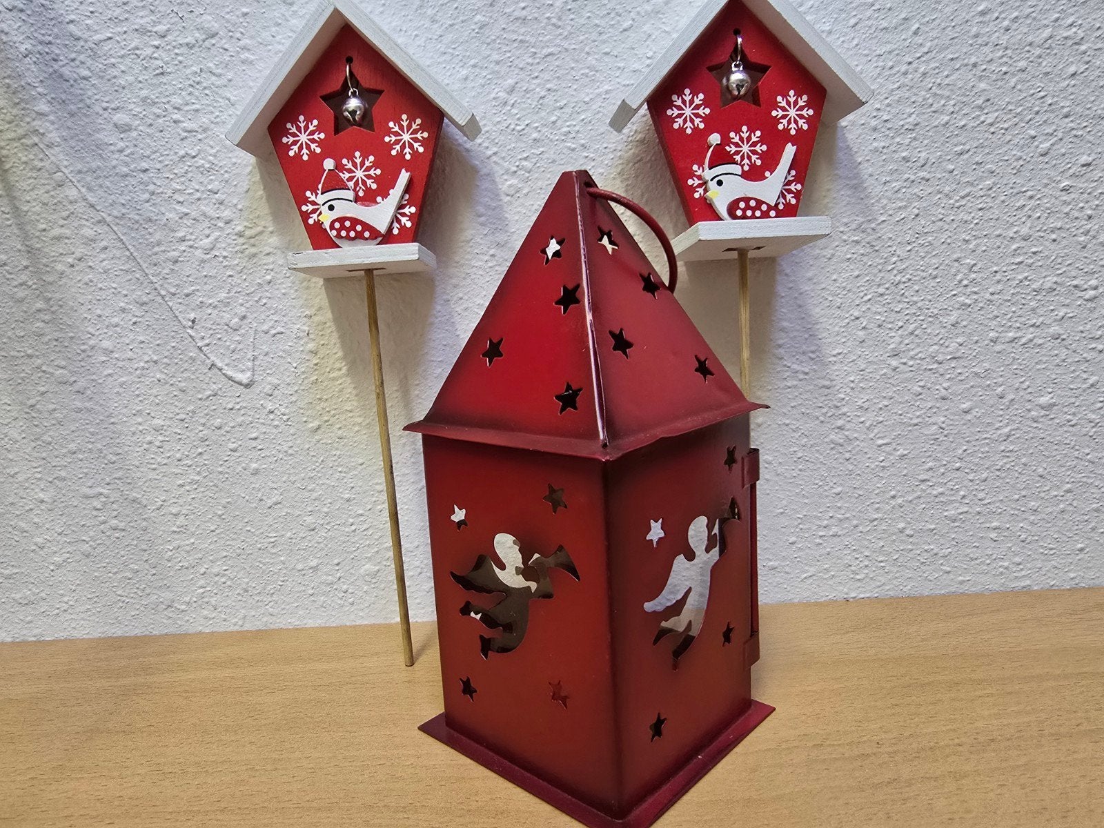 Metalen IKEA lantaarn met engeltjes 2x vogelhuisje& geluid, Diversen, Ophalen of Verzenden
