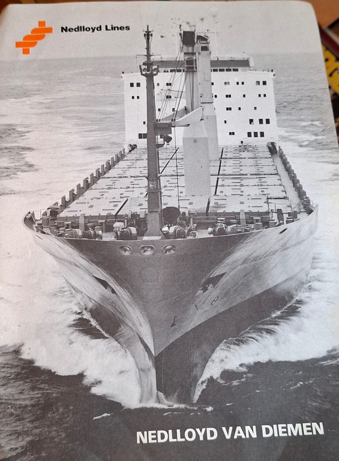 Nedlloyd van Diemen - brochure containerschip, Ophalen of Verzenden, Gelezen, Onbekend