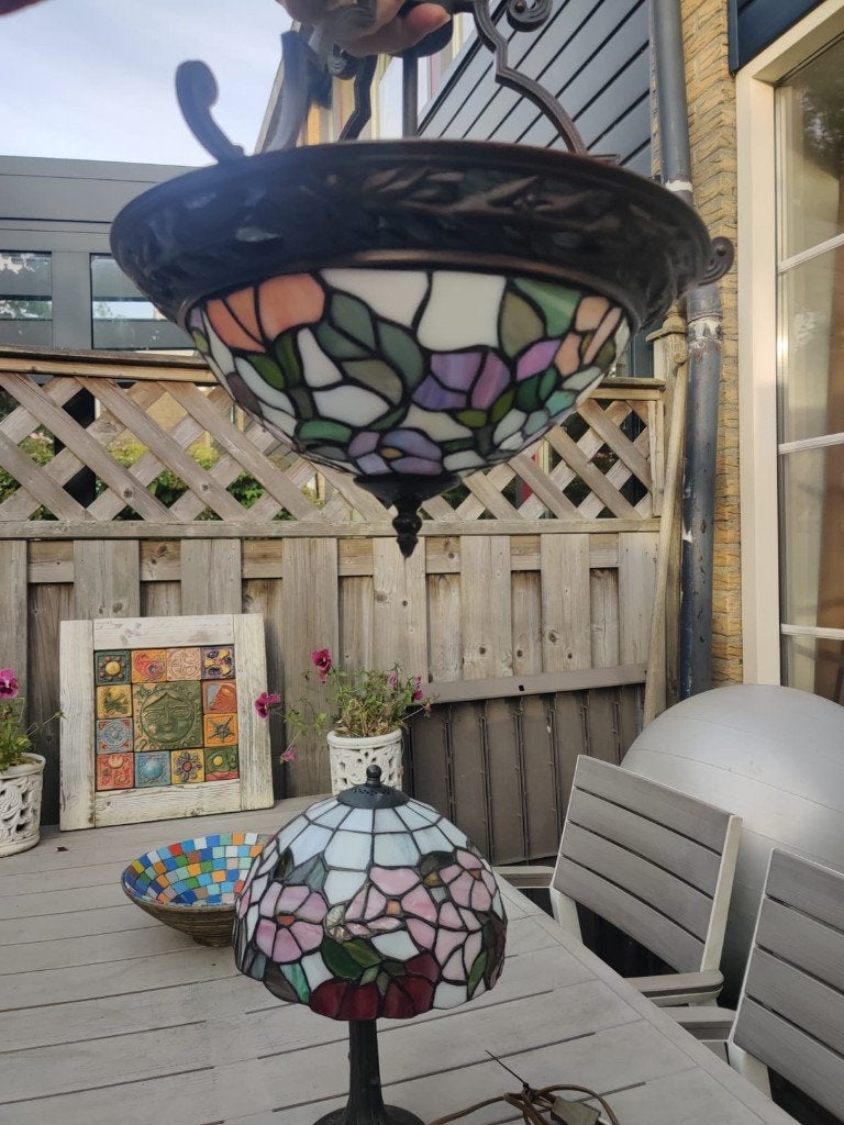 Tiffany stijl plafondlamp / plafonnière – Ø 33 cm, Ophalen