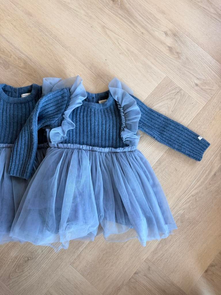 2x Donsje Amsterdam blauw jurkje maat 18-24mnd, Ophalen of Verzenden, Zo goed als nieuw, Meisje, Jurkje of Rokje