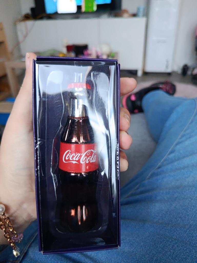 Glazen coca-cola hanger, Huis en Inrichting, Ophalen of Verzenden, Nieuw, Blauw