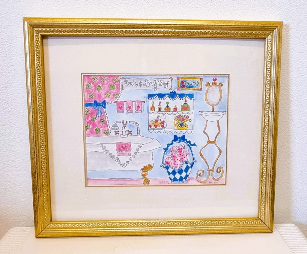 Aquarel van Andee Dubin, gesigneerd., Antiek en Kunst, Kunst | Tekeningen en Foto's, Ophalen of Verzenden, Aquarel, Handgemaakt