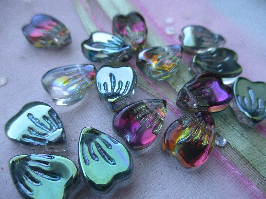 210/ luxe tsjechische crystal rainbow blaadjes hangers, Ophalen of Verzenden, Nieuw, Hanger