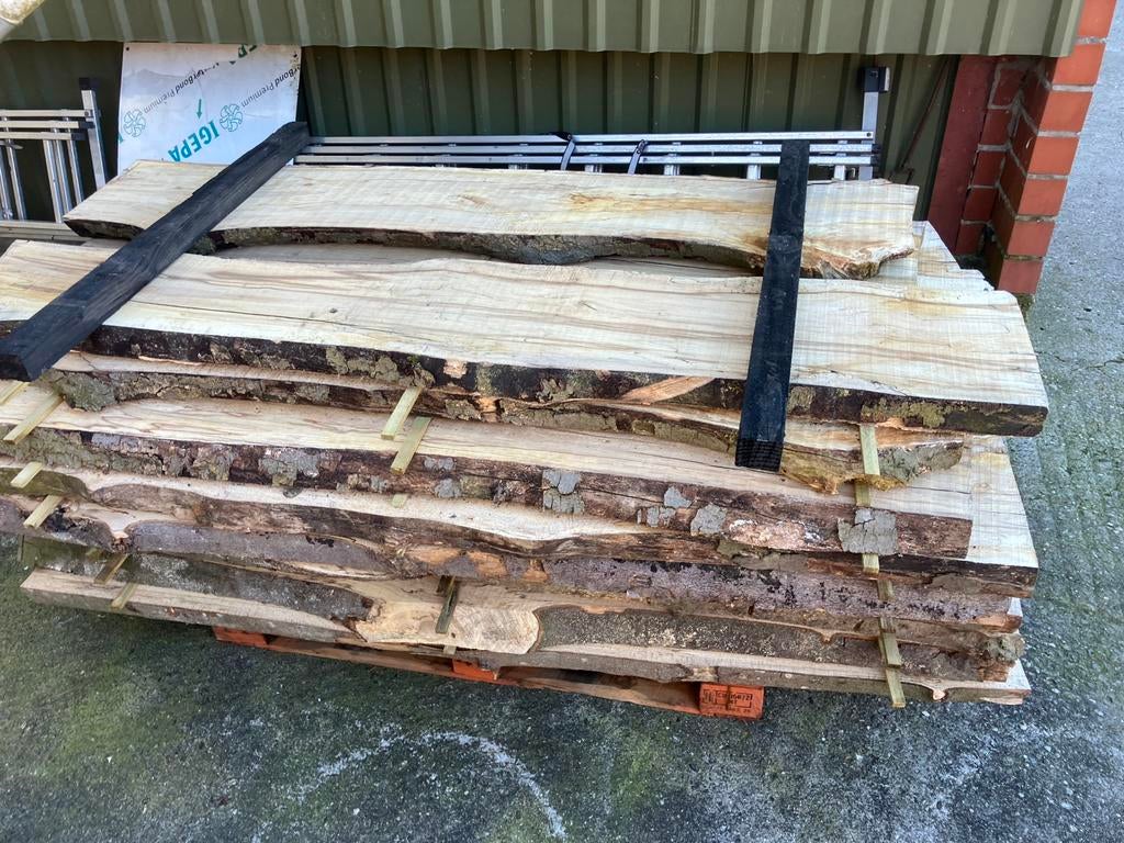 Mooie beuken planken 22 stuks 6 cm dik, Ophalen, Zo goed als nieuw, 200 tot 250 cm, Plank