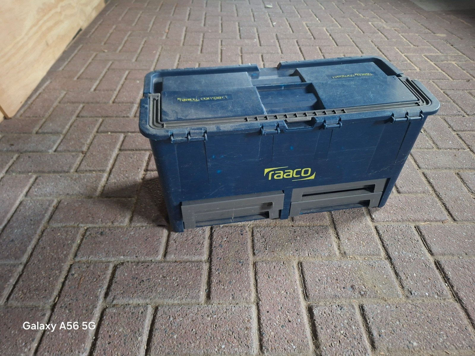 Raaco Compact Opbergkist - Blauw, Gebruikt gereedschapskoffe, Doe-het-zelf en Verbouw, Gebruikt, 40 tot 60 cm, 50 tot 75 cm, Bak of Kist