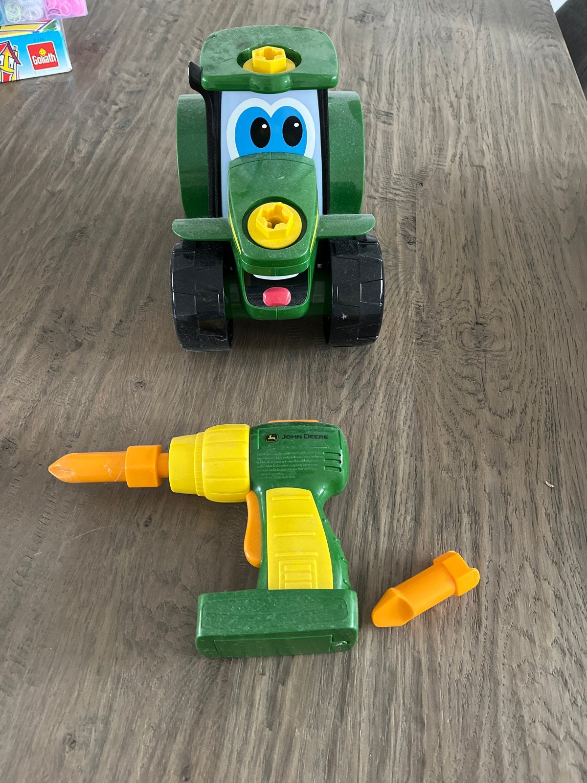 John Deere speelgoed tractor en boormachine, Ophalen of Verzenden, Gebruikt