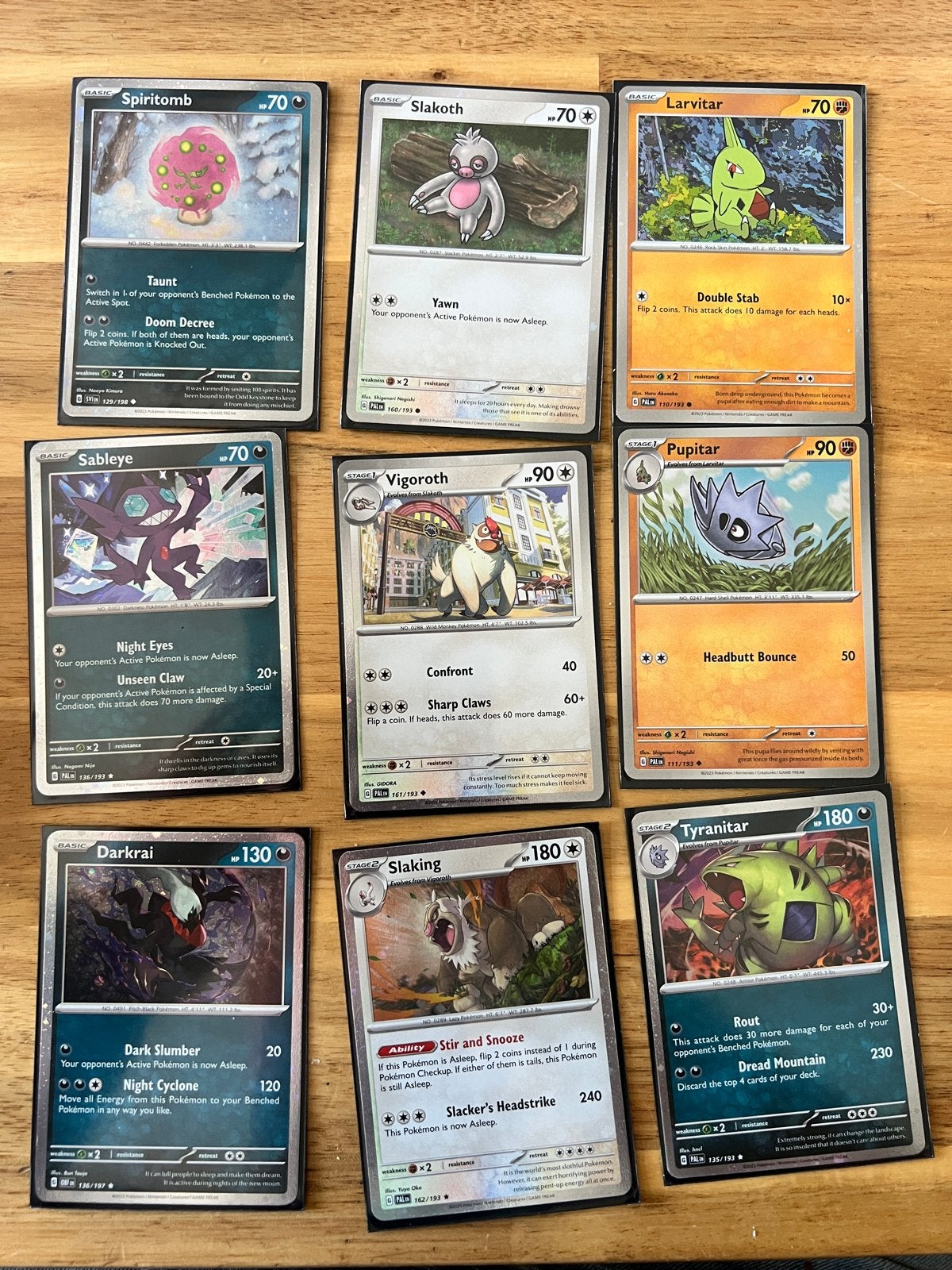 Pokémon TCG Kaarten Bundel - Spiritomb, Slakoth, Larvitar, Ophalen of Verzenden, Gebruikt, Meerdere kaarten