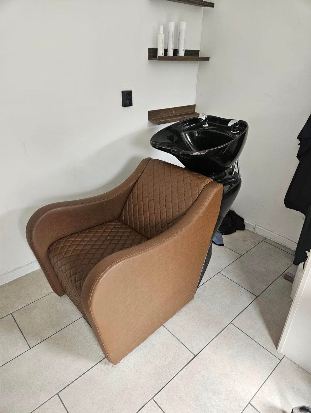 Wastafel kapper, Huis en Inrichting, Banken | Sofa's en Chaises Longues, Zo goed als nieuw, Eenpersoons, Minder dan 150 cm, 75 tot 100 cm