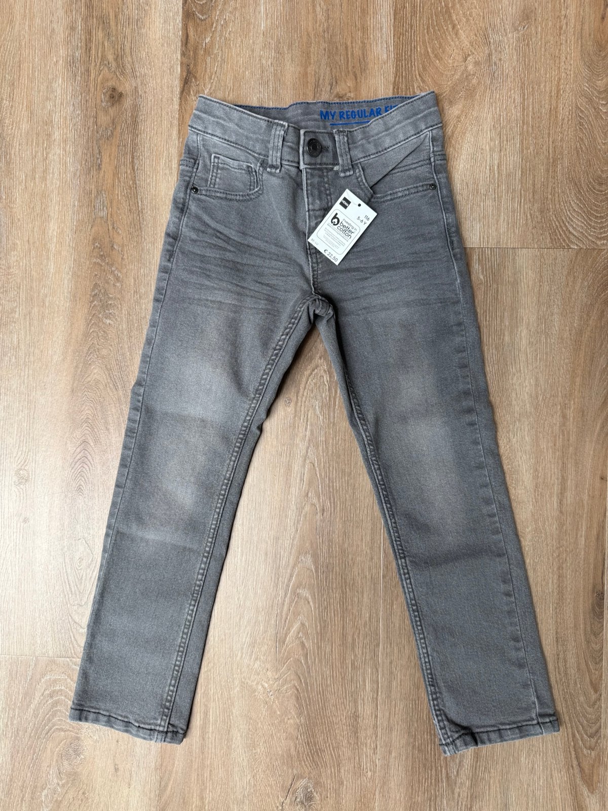 Spijkerbroek jongen nieuw mt 116 grijs Hema regular fit, Ophalen of Verzenden, Nieuw, Jongen of Meisje, Broek