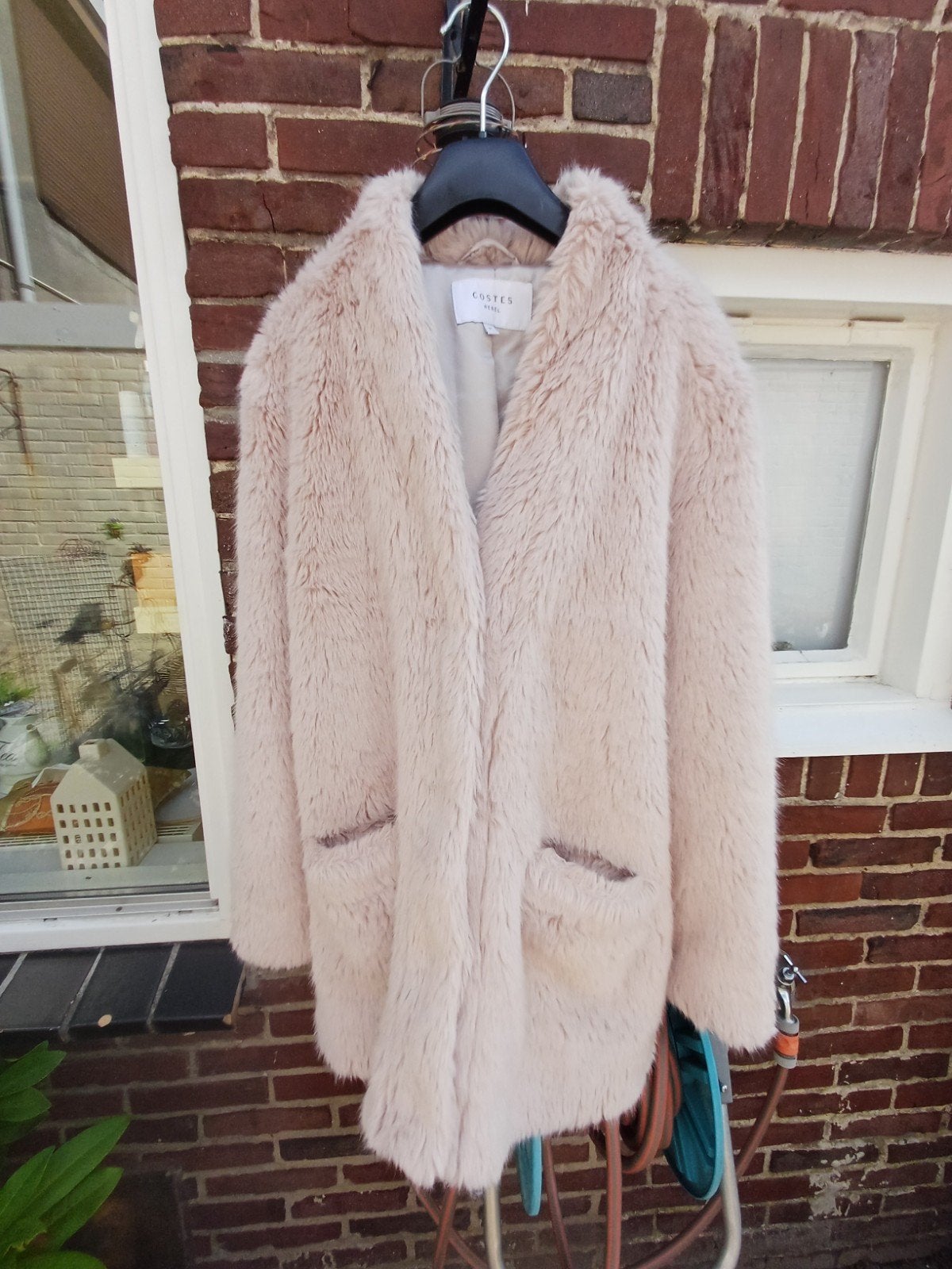 Costes faux fur jas maat M, Maat 38/40 (M), Beige, Ophalen of Verzenden, Zo goed als nieuw