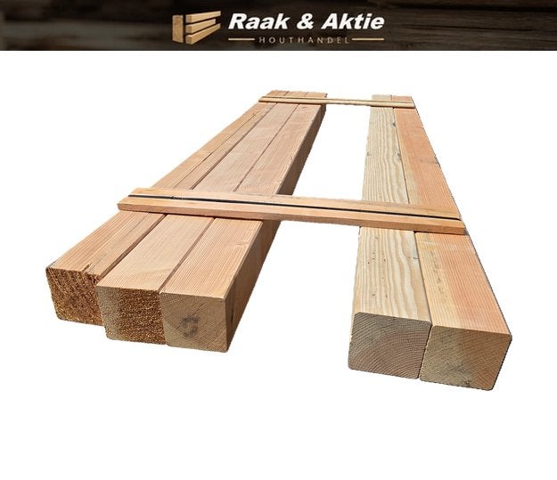 5 Douglas palen / balken - geschaafd 14x14 cm - nr: TB31, Ophalen, Nieuw, 250 cm of meer, Balken