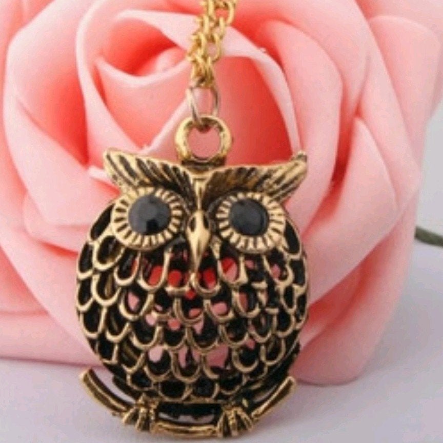 Nieuwe Vintage Uil Hanger Ketting - Goudkleurig, Nieuw, Ophalen of Verzenden, Goud, Overige materialen