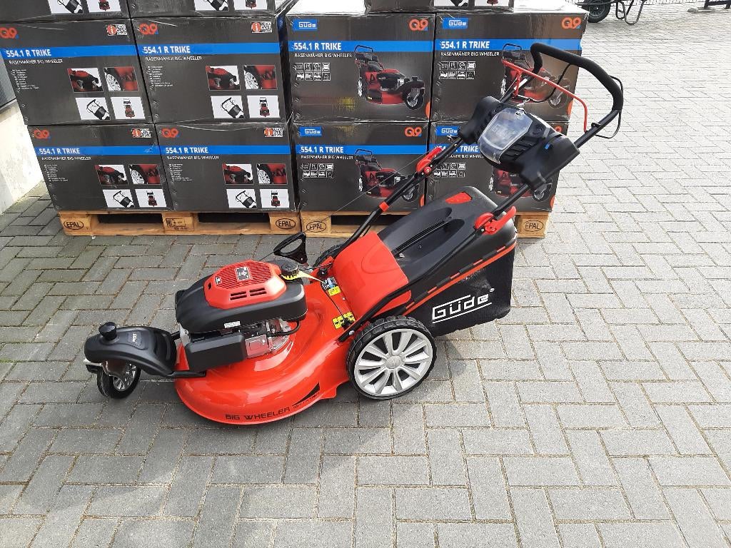 Gude Big Wheeler 554.1R Trike aangedreven mulchmaaier!!, Ophalen, Nieuw, Benzine-grasmaaier, 50 cm of meer