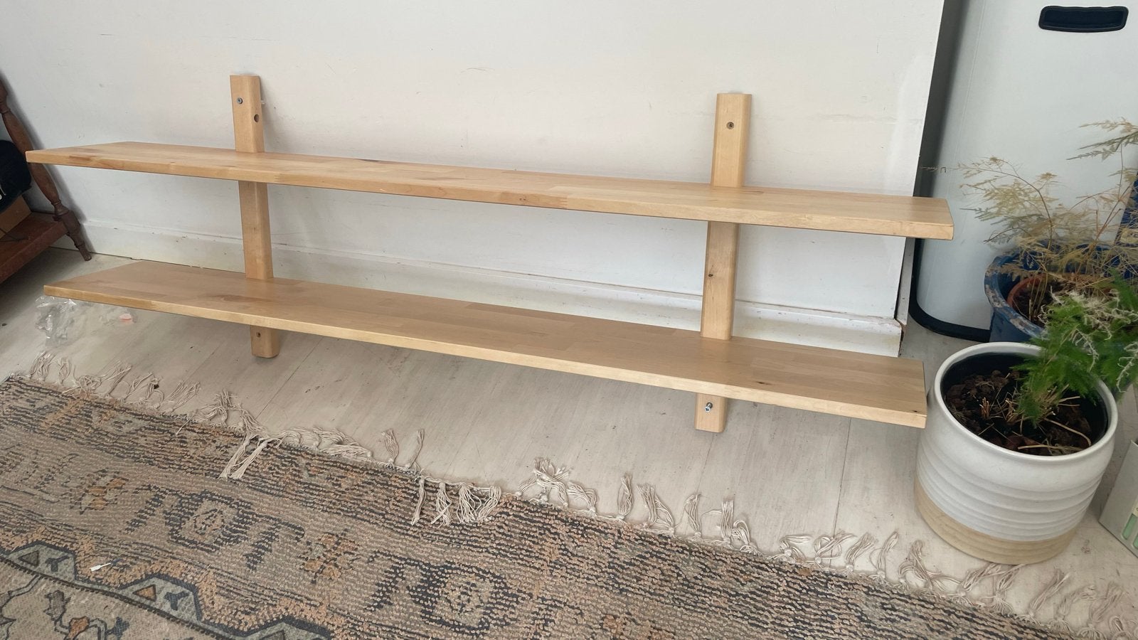 IKEA VÄRDE Wandplank - 2 planken, licht hout, Ophalen of Verzenden, Zo goed als nieuw