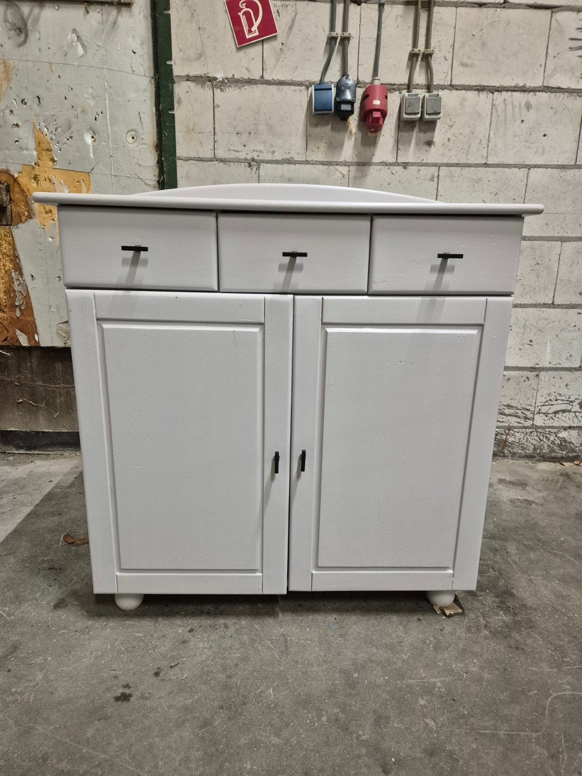 Commode met lades en deuren taupee roze, Gebruikt, Klassiek, Met lade(s), 25 tot 50 cm