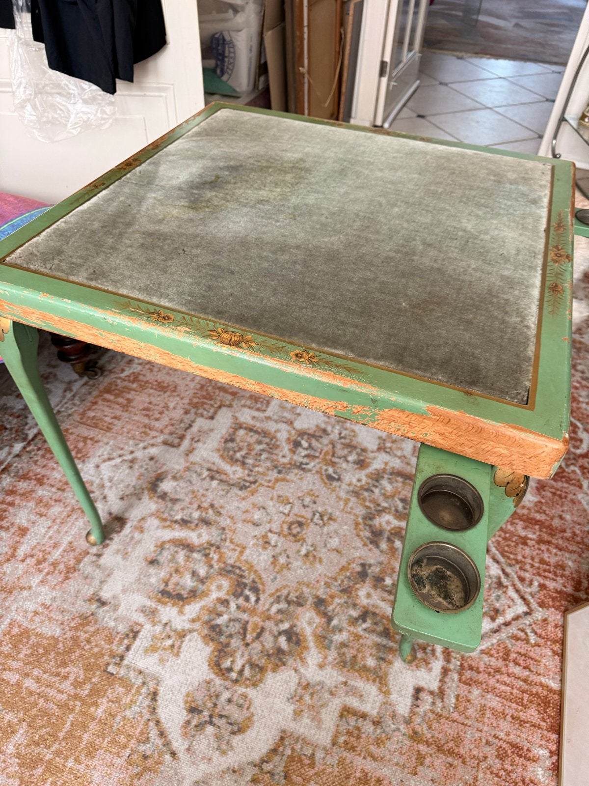 Vintage Groene Speeltafel 78x78cm - Brits Gemaakt, Ophalen