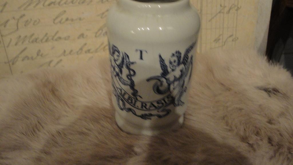 apothekers potje wit met blauwe engeltjes, Antiek en Kunst, Curiosa en Brocante, Ophalen of Verzenden