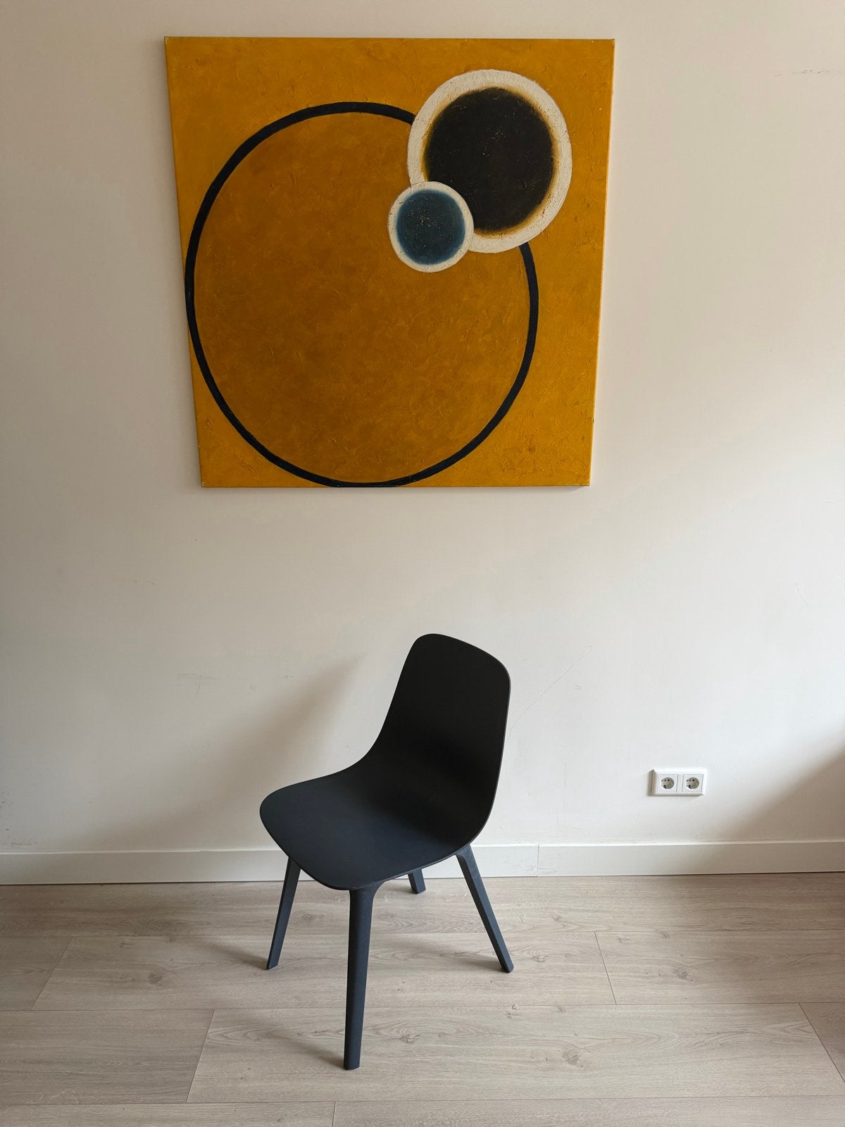 4x IKEA Odger eetkamerstoel antraciet - Z.G.A.N., Ophalen, Kunststof, Zo goed als nieuw, Vier