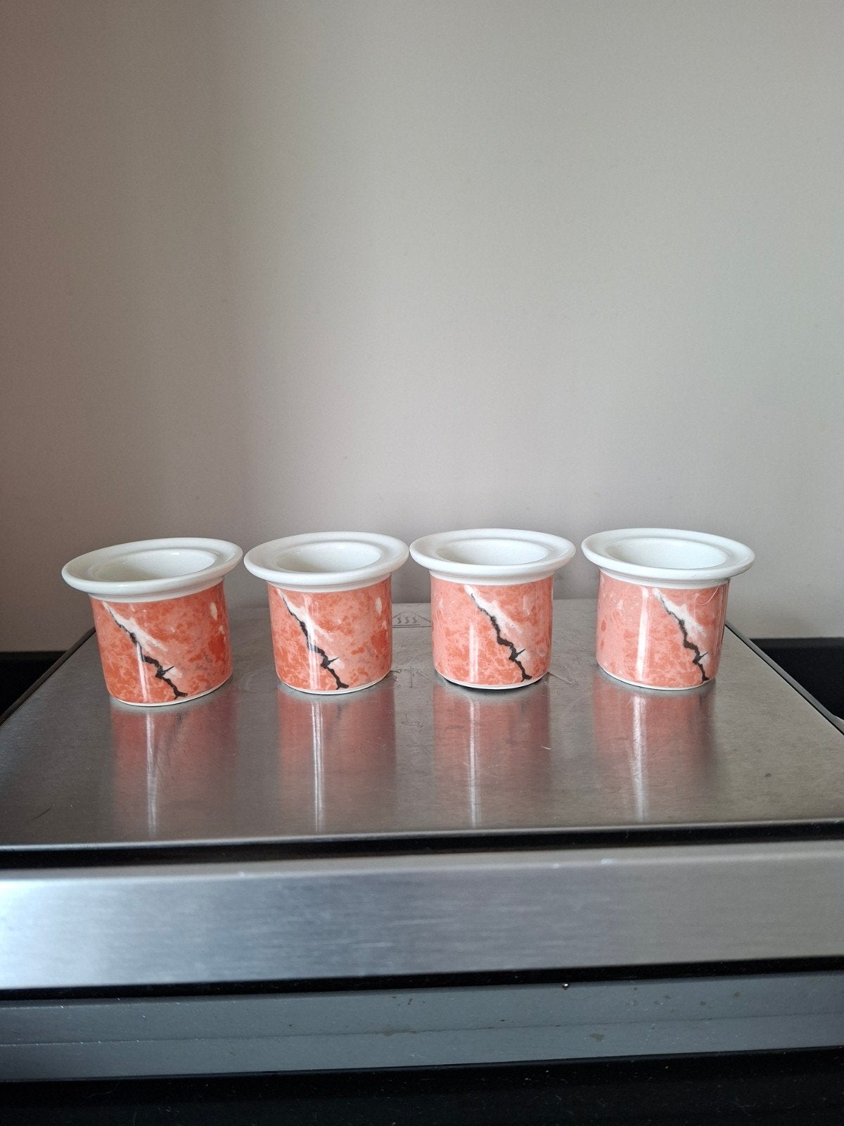 4 Villeroy & Boch Siena porseleinen eierdopjes, puntgaaf, Ophalen of Verzenden