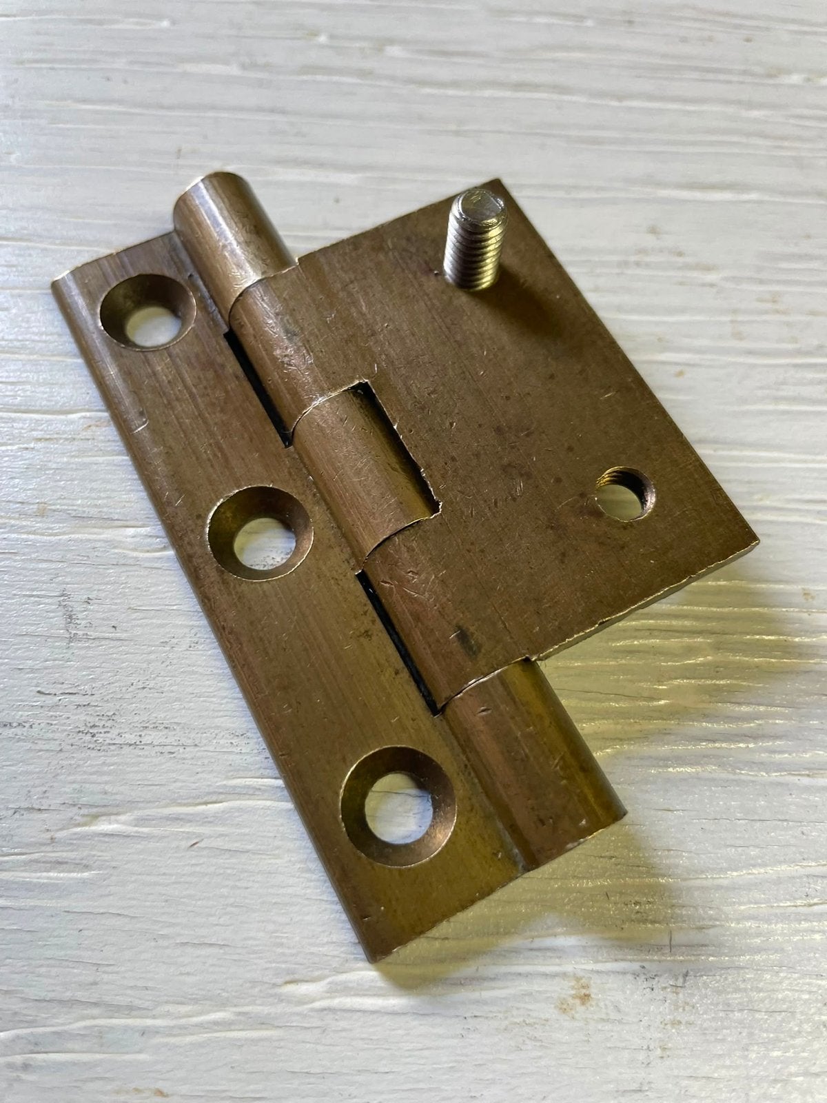 6x Massief Messing Scharnieren Asymmetrische Bladen, Doe-het-zelf en Verbouw, Hang- en Sluitwerk, Ophalen of Verzenden, Gebruikt