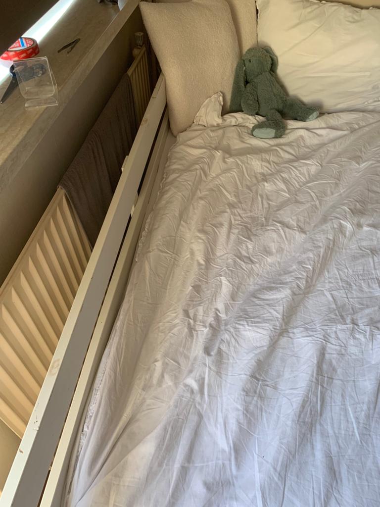 Wit ikea bed, Ophalen, 100 cm, Eenpersoons, Wit