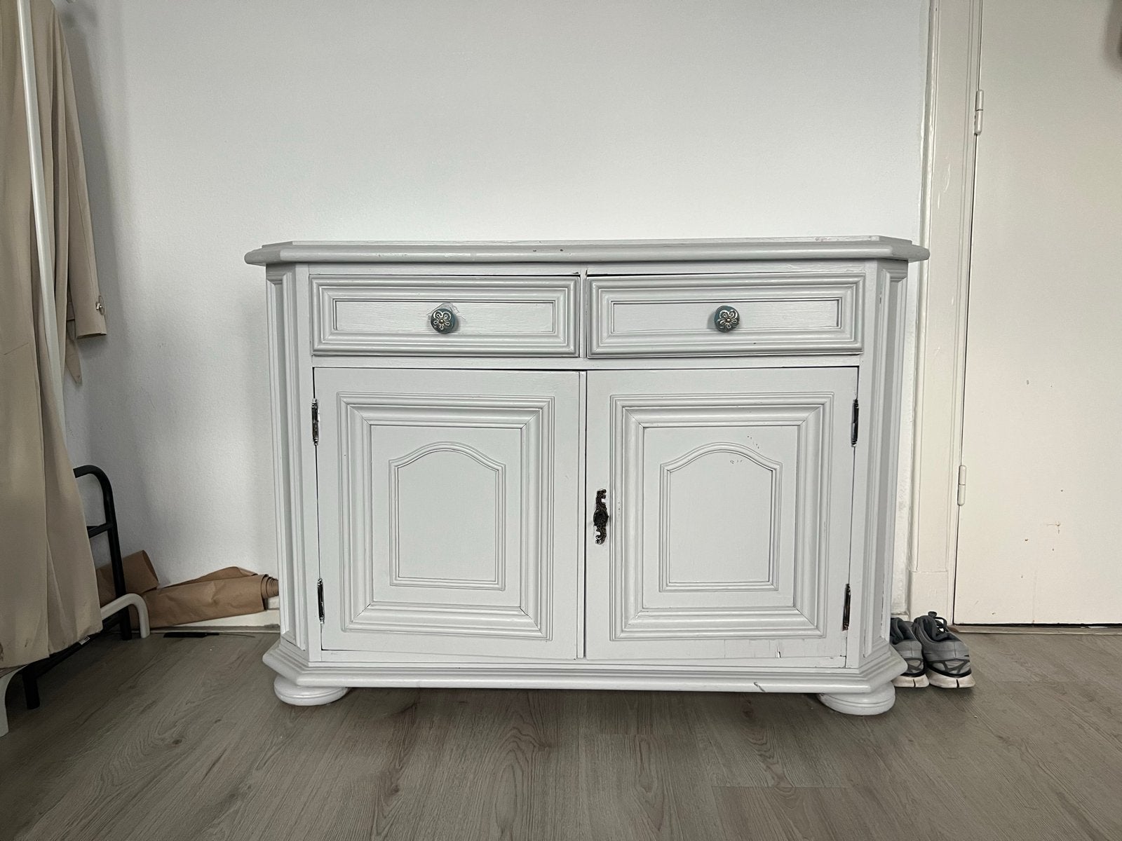 Grijze ladekast / dresser, Ophalen, Gebruikt, 100 tot 150 cm, Met lade(s)