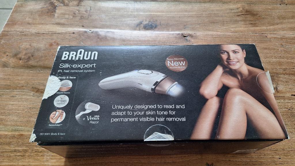 Nieuw BrAun IPL Silk-expert laser ontharing apparaat., Witgoed en Apparatuur, Ophalen of Verzenden, Nieuw, Scheren en Epileren