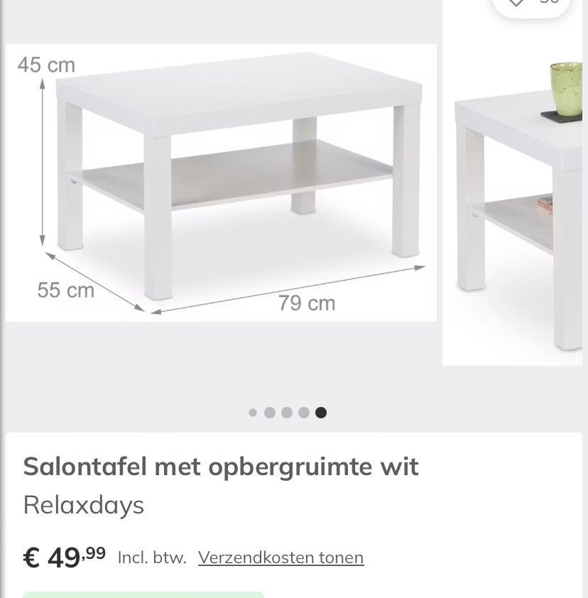 Ikea salontafel, Huis en Inrichting, Ophalen, 90 cm, Eenpersoons, Minder dan 160 cm