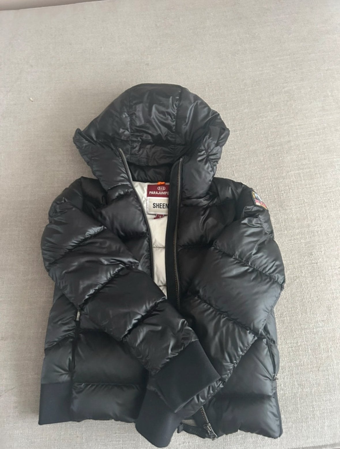 Parajumpers Sheen donsjas zwart - maat Y-S 146 cm, Ophalen of Verzenden, Zo goed als nieuw, Jongen of Meisje