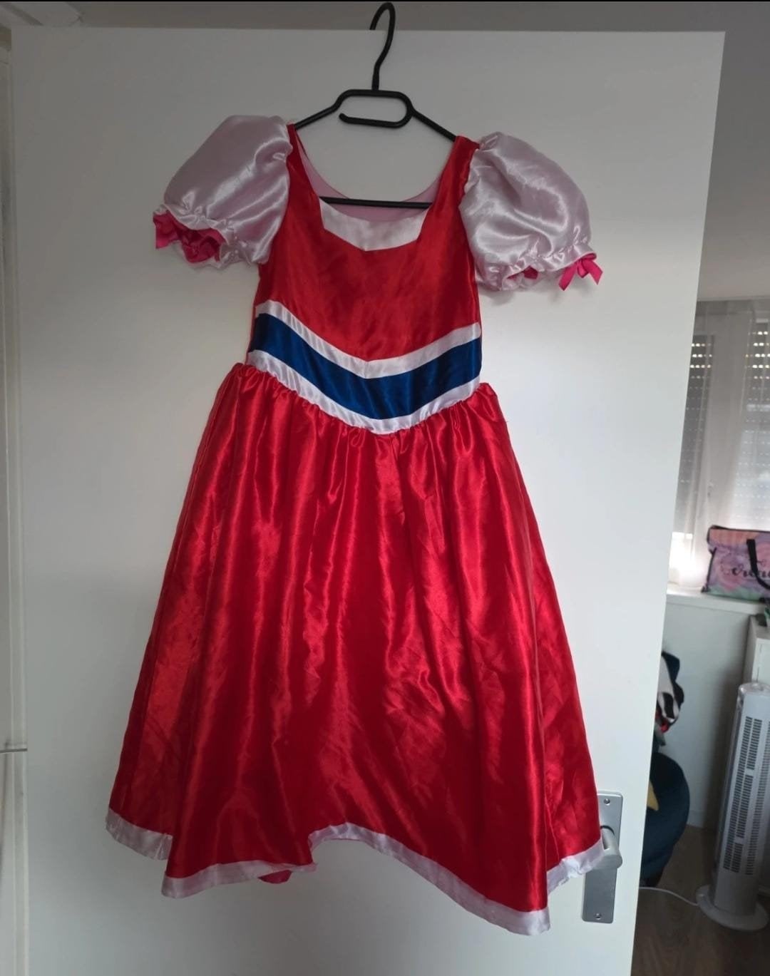 efteling jurk roodkapje/doornroosje omkeerbaar 134, Ophalen of Verzenden, Zo goed als nieuw, Kleding