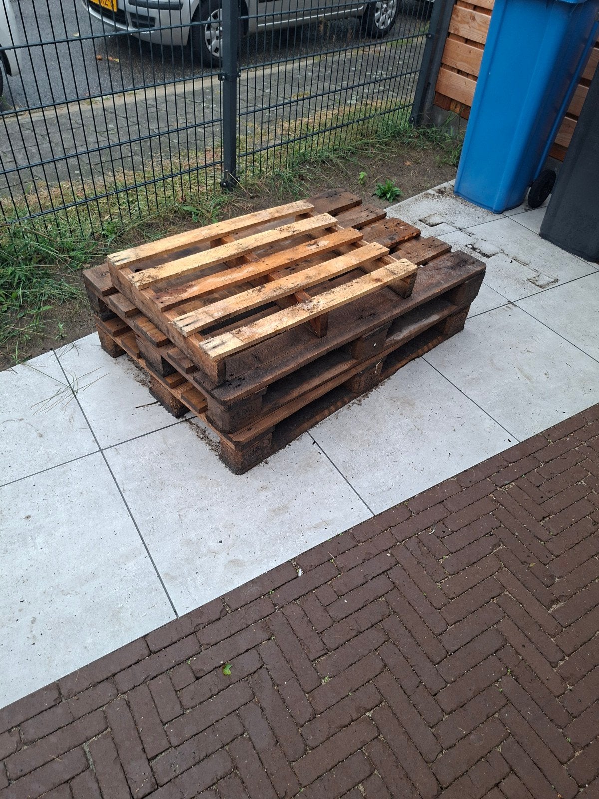 2x europallet, 1x pallet wegwerp, Ophalen