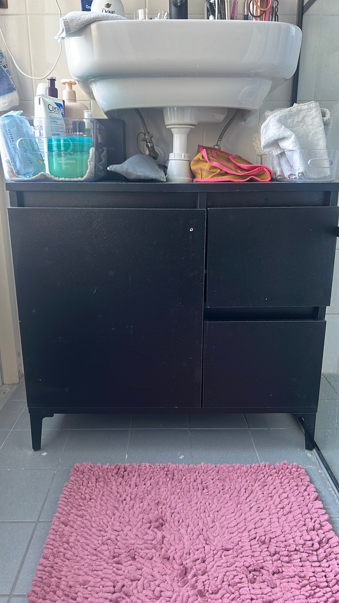 Badkamerkastje zwart, Ophalen, Zo goed als nieuw, 25 tot 50 cm, 50 tot 100 cm