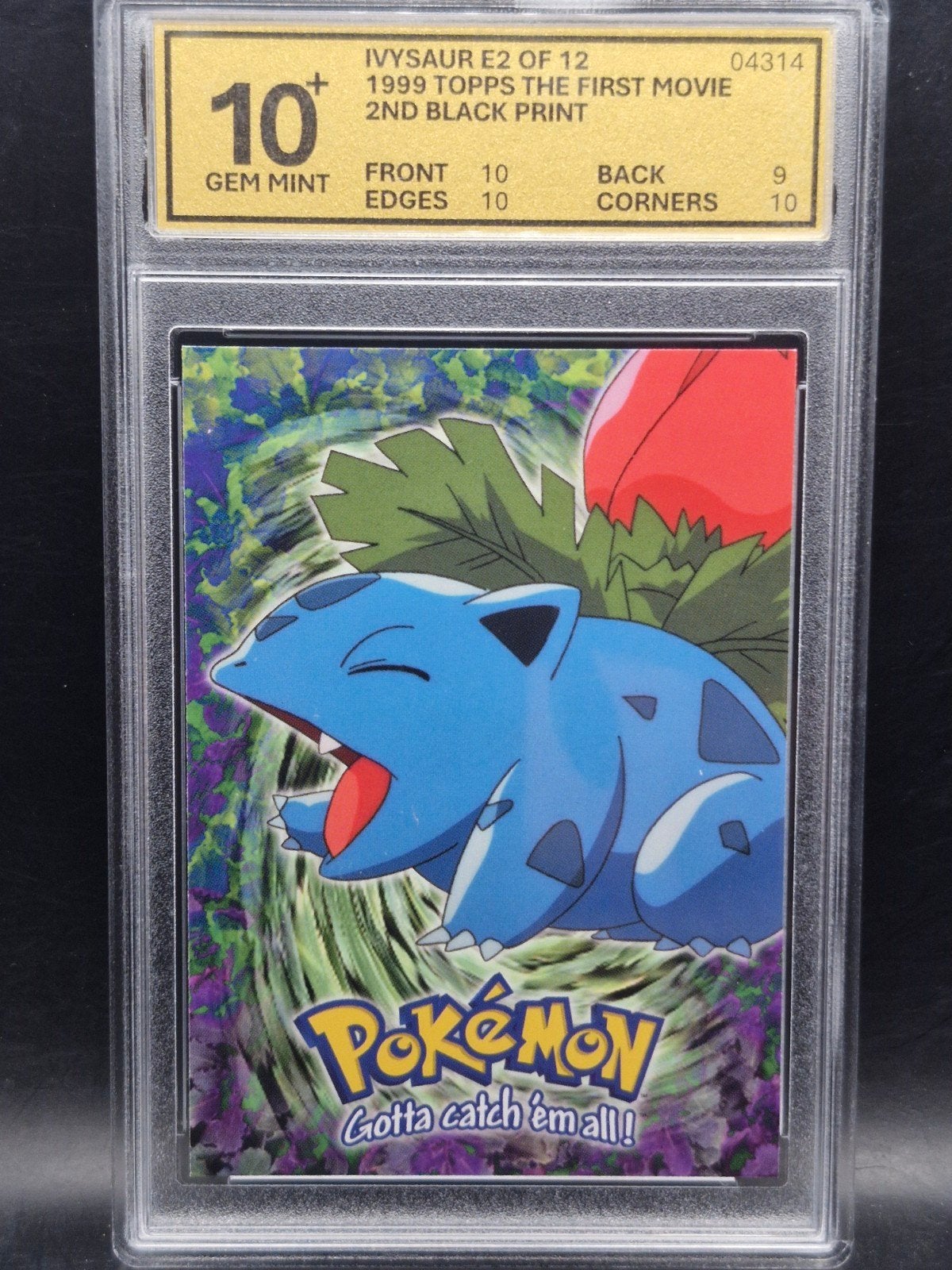 Ivysaur 1999 topps the first movie #e2 woetoe grading 10+, Verzenden, Zo goed als nieuw, Losse kaart