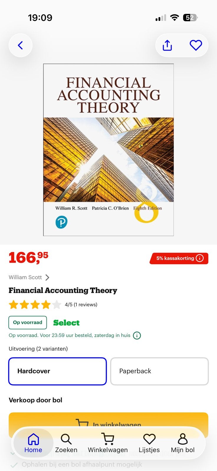 Financial Accounting Theory W.R. Scott, P. O’Brien, Ophalen, Zo goed als nieuw, Accountancy en Administratie