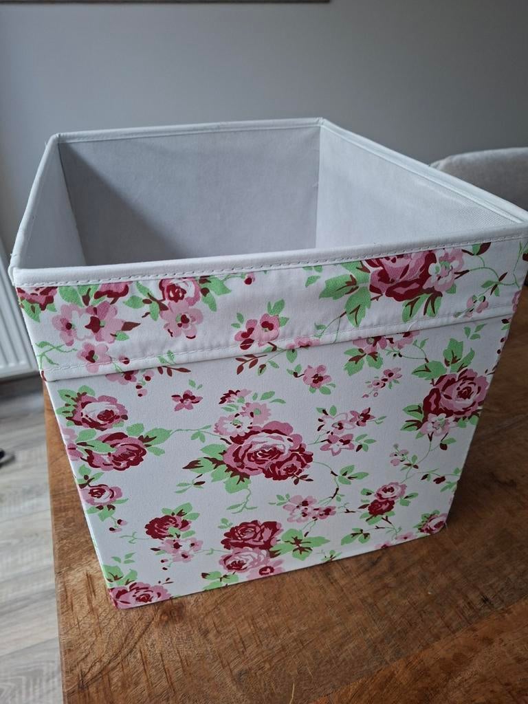 3x IKEA Opbergdoos met bloemenprint, Overige materialen, Gebruikt, Mand, Vierkant