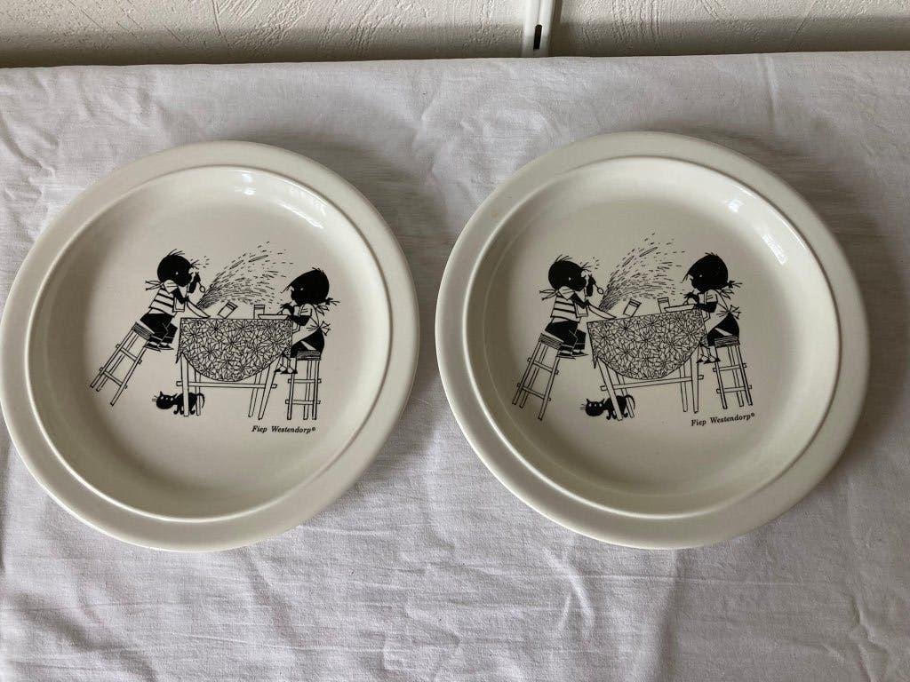 Hema Jip & Janneke boterhambordjes (2 stuks) Fiep Westendorp, Hema, Kunststof, Gebruikt, Vintage