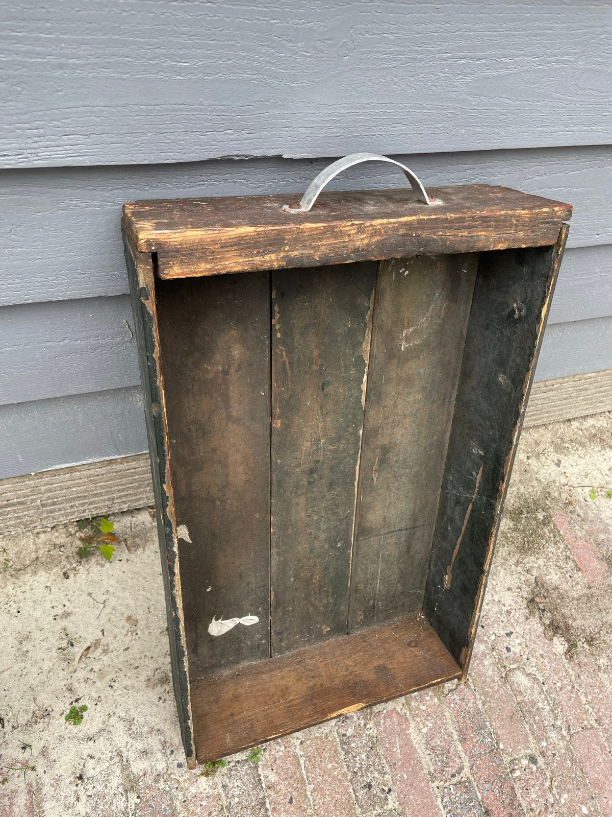 Vintage houten lade / bak met handvat, Ophalen
