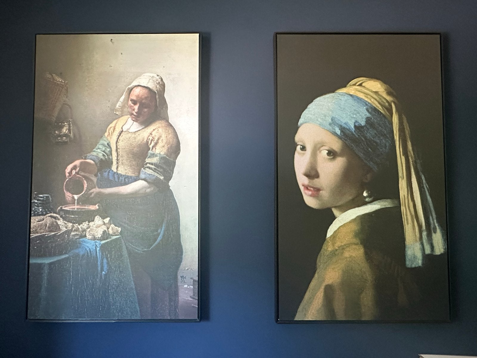 Set van 2 Vermeer posters: Melkmeisje & Meisje met de p, Ophalen, Foto of Poster